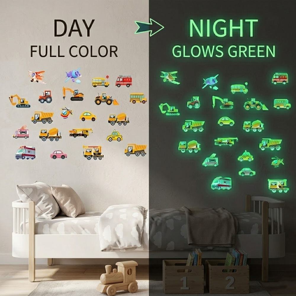 Świecące naklejki na ścianę z  – Lighting Mcqueen Bedroom Decor recenzja i cena