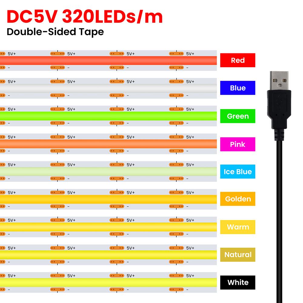 5V USB 3MM 5MM PCB COB LED Str – Decor Lighting Hours recenzja i cena